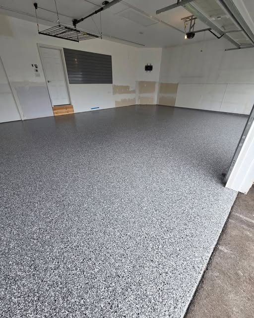 Finished epoxy floor coating